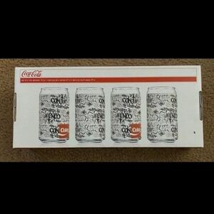Cool Coca Cola Set of 4 Graffiti Style/Can Style Glasses